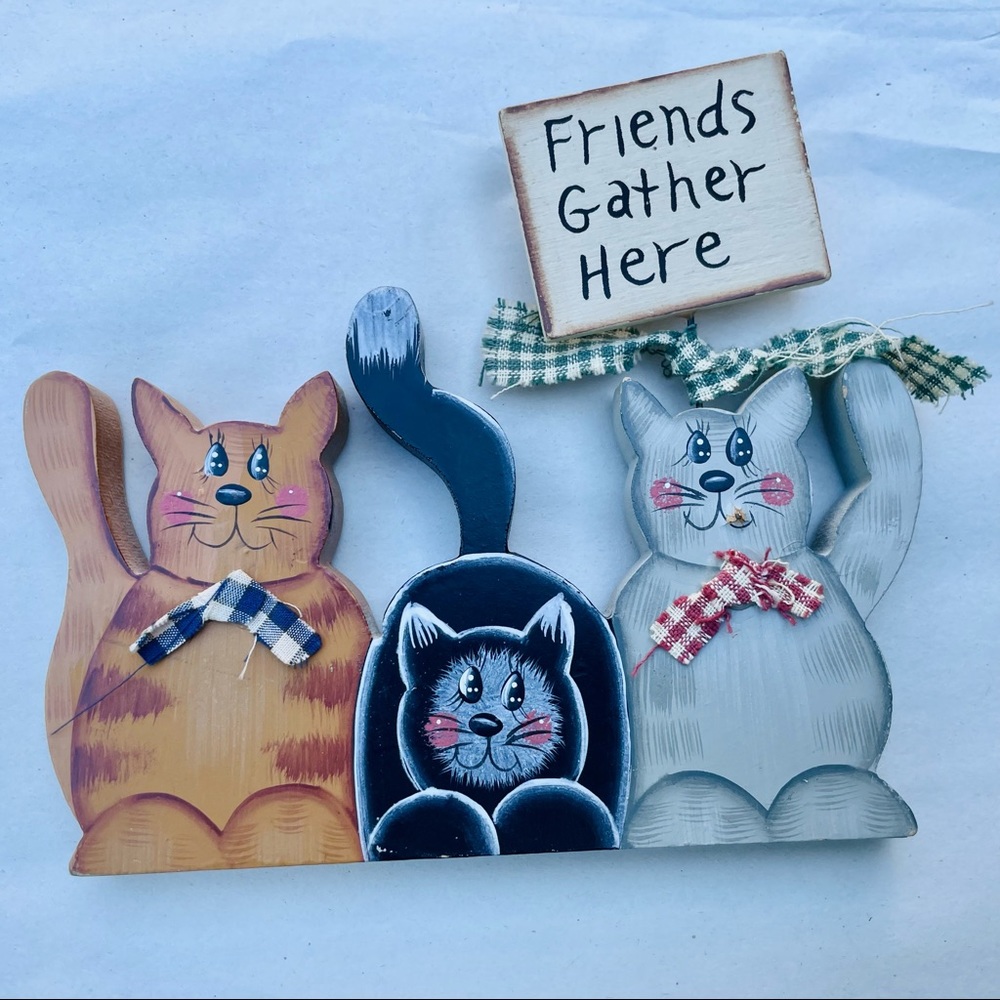 Wooden Plaque 3 Cats